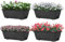LIANTRAL 4er-Set Hängepflanzkasten für Geländer, Abnehmbarer Blumenkasten, Wetterfester Metallrahmen & Kunststoff, Urban Gardening Pflanzgefäß, Balkonkasten für Garten, Fensterbank, Terrasse (Schwarz)