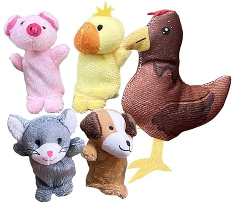 Fingerdockor - handdockor för spädbarn, djurfingerdocka | flerfärgad fingerdocka för barn set med 5 | Animal Puppet för Santa Baster Cellers | Ägg | Skålar