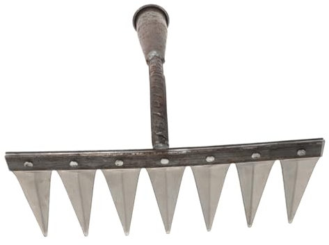 ibasenice Petit Râteau à Main Jardinage Acier Robuste Dents pour Désherber Labourer Et Transplantations Outil Léger Et Portable pour Jardin Balcon Et Potager
