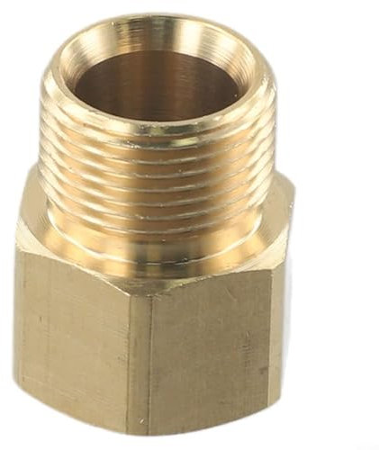 Adattatore in ottone M22 converte da maschio 15 mm a femmina 14 mm per collegamenti idropulitrice, per raccordi per tubi flessibili
