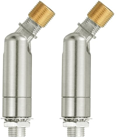 sourcing map Sloped Ceiling Adapter, 180/345 Degree 60x15mm M10 Thread Sloped Ceiling Light Fixture Adapter Kit for Ceiling Pendant Light Chandelier Track Suspend(Yellow Silver, Pack of 2)