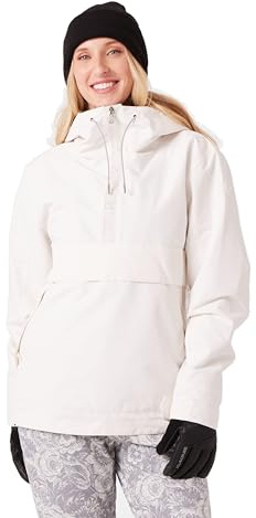 Roxy Women's Shelter Snowboard Jacket – 10K Waterproof Insulated Ski Jacket, PFAS-Free, Hydrosmart Collar, Snow White, Medium