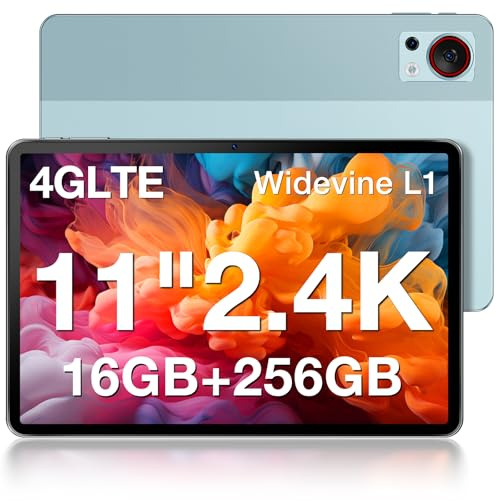 T30S Android Tablet 11 Inch Tablets 2.4K Tablets with Sim Card Slot, 16GB RAM+256GB ROM TF1TB T606 Octa-Core, 8580 mAh 8MP+13MP 3.5mm, 5G WIFI, Bluetooth 5.0 Android Gaming Tablet - Blue