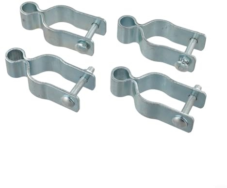 Fence Gate Hinges, 4 Pcs 5/8 Post Female Hinges Pintle Chain Link Fence Post Hinge Wall-Mounted Hardware Silver