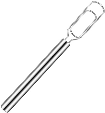 Guduling Danish Dough Whisk,Stainless Steel Dough Whisk,Hand Bread Whisks Mixer Reaches Jar Bottom, for Pizza Bread Cake Mixing & Cooking