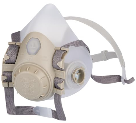 AirGuard Pro AG360 Set di protezioni respiratorie con attacco a baionetta – Cambio più veloce del filtro – EN 140 & EN 14387 – Protezione da gas, vapori e polveri sottili – Beige