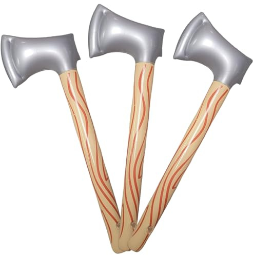AZIDWERYQ 3Pcs Axe, 23 Inch Realistic Leakproof PVC Inflatable Toys, Handheld Lightweight Halloween Props for Cospaly, Party Favor Inflatable Toys