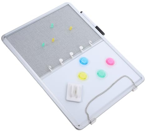 VILLCASE Tablero Combinado de Pared Pizarra de Borrado en Seco y Tablón de Anuncios de Tela de Terciopelo, Fácil de Borrar y Reutilizable para Aulas y Oficinas