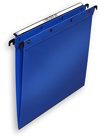 Elba Ultimate Polypropylen Foolscap hängmappar, V-bas – blå (förpackning med 25)