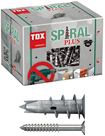 TOX Tassello per cartongesso Spiral Plus 37-4 + vite, 50 pz, 068101041