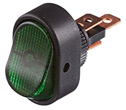 HELLA 6EH 007 946-001 Schalter - Kippbetätigung - Anschlussanzahl: 3 - geschraubt - Wechsler - Bohrung-Ø: 12mm - Schalterbeleuchtung: grün