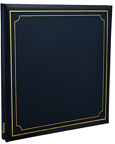Arpan Extra-Large 32x26cm Self Adhesive Photo Album 24/Sheets 48/Sides Leather Look Padded Cover Post Bound - Blue