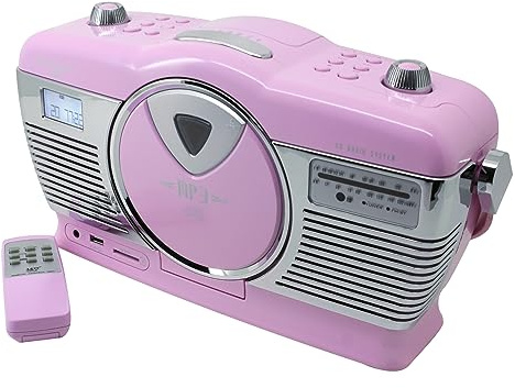 Soundmaster Highline RCD1350PI Retro Radio mit CD-Player USB MP3 SD-Card Uhr mit Wecker mit Naturklängen Fernbedienung