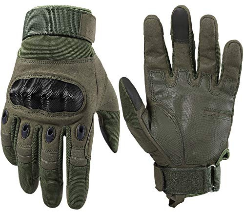 WTACTFUL pour des Hommes Tactique Tactile Dur Gants Doigts Plein pour vélo de Course Moto extérieure Chasse Randonnée X-Large Vert Full Finger