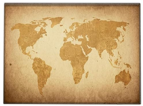 Silent Monsters Tapis de Souris S 24 x 20 cm, Petit Mouse Pad, Carte Globale Brune, Tapis de Souris en Tissu, antidérapant, Silencieux, Le Jeu vidéo, Bureau, Home Office, Lavable, Enroulable, Cousu