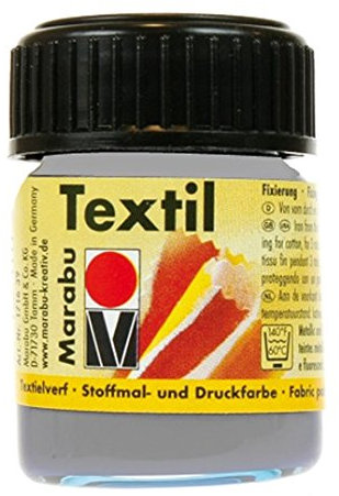 Marabu Farben Stoff 15 ml. 5 Stück. grau