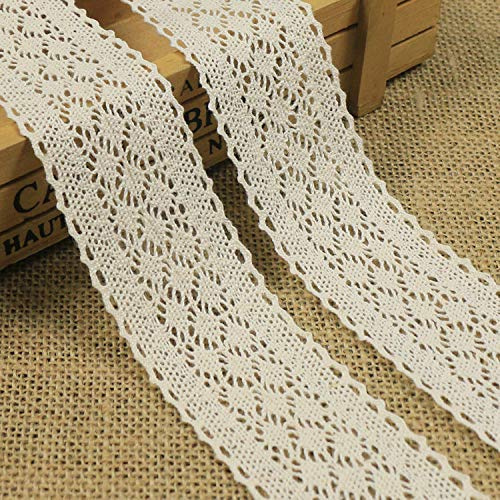 10 Meter Vintage Spitzenband Beige Spitzenborte Häkel-Borte Spitze Spitzenstoff Spitzenbordüre Karten Tagebuch Scrapbooking Geschenkbox Dekoband Nähen Handwerk Hochzeit Deko