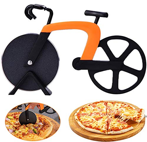 XYDZ Roulette à Pizza Vélo, Coupe Pizza de Vélo Trancheuse de Roue de Pizza,Coupe-Pizza En Acier Inoxydable Anti-Adhésif,Pendaison de Crémaillère,Fournitures de Fête