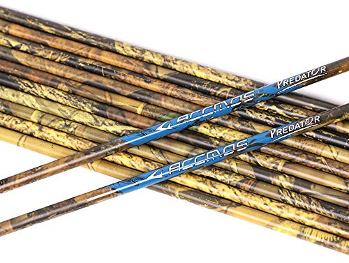 ACCMOS Diamètre Intérieur 6.2mm .244 Longueur Personnalisée Arbre de Flèche en Carbone 22-33 Pouces Spine 300 350 400 500 DIY Tube pour Arc à Poulies et Arc Recurve Adulte Jeunesse 12pcs