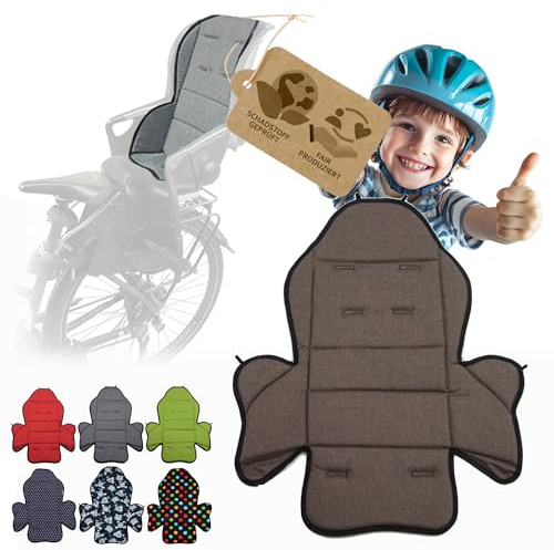Ersatzbezug kompatibel mit Römer Kinderfahrradsitz – Weiches Ersatzpolster für Fahrradsitz Kinder – Sitzbezug, waschbar bei 30°C – Komfort Polster für Kinder Fahrradsitz (Modell 2) (braun meliert)