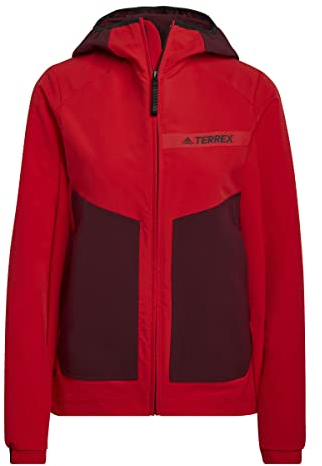 Adidas Womens Jacket Terrex Multi Soft Shell Jacket, Vivid Red/Shadow Red, H53399, XL