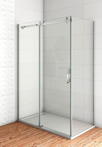 Aica Sanitär 100x70cm Duschkabine Schiebetür Duschtür 6mm Glas Duschabtrennung Dusche H195cm