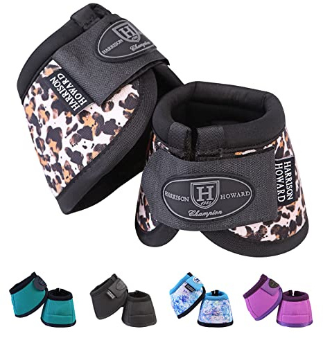 Harrison Howard Horse Bell Boots Overreach Bell Boots No-Turn Bell Boots for Horse-Durable Protective Hoof Boot