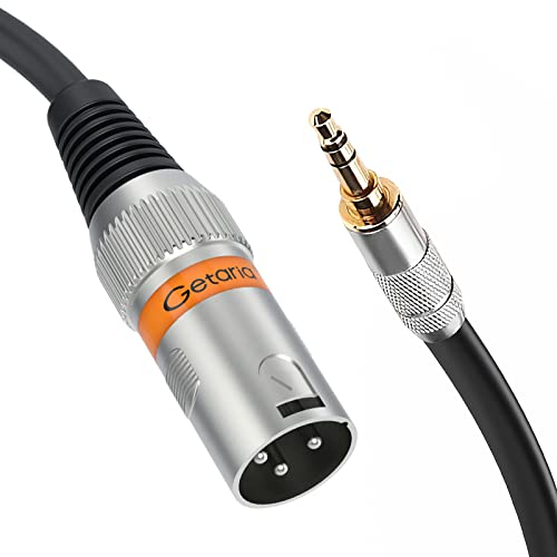 Getaria Klinke 6,35 mm auf XLR Stecker 3 poliges Audio kabel, Geflochtenes Stecker auf 1/4 TRS Stereo Gitarren kabel (1, Male XLR-3.5MM-2M)