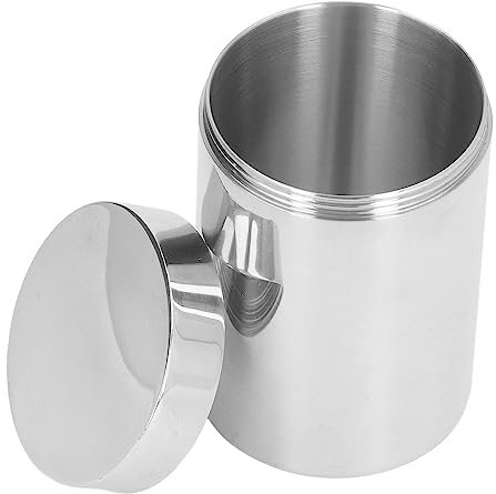 Contenitore di Latta per Tè da 14 Once con Doppi Coperchi Ermetici, Scatola di Latta Rotonda in Acciaio Inossidabile 304 Mini Contenitori per Tè Sfuso per Tè Sfuso, Caffè, Caramelle, Erbe e Spezie