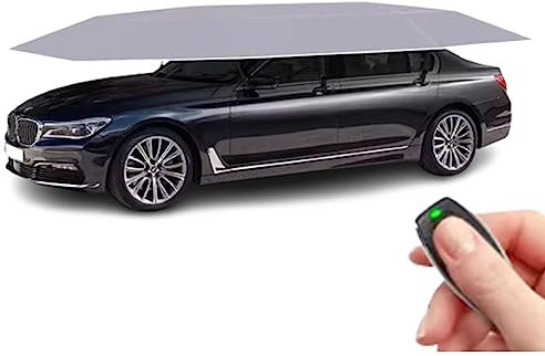 PASPRT Posto Auto Coperto Mobile per Tenda Universale per Auto, Posto Auto Coperto Mobile Pieghevole Completamente Automatico, tettoia Mobile per Posto Auto Coperto per Tenda Esterna (Grey 4.2m)