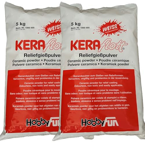 KERAflott Reliefgießpulver weiß 10 kg Sack, Erwachsene (2 x 5kg)