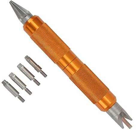 LOCADENCE Set di Sbavatori, 7,2X0,9 Pollici con Impugnatura Ergonomica, Lame Girevoli in Acciaio Resistenti con 4 Testine di Supporto per la Pulizia di Legno, Plastica, Rame,