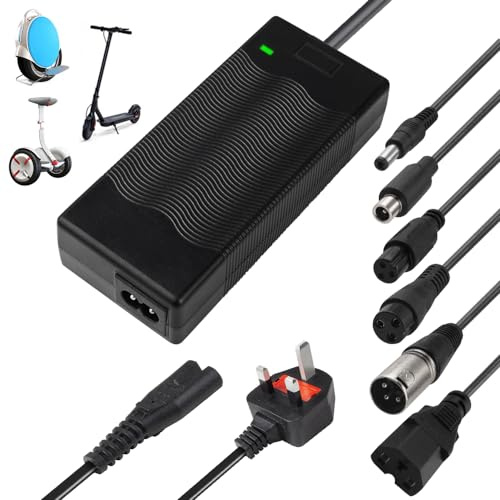 Electric Scooter Charger, 42V 2A Mobility Scooter Battery Charger, Hoverboard Charger, Scooter Charger Adapter with 6 Connections, Lithium Battery Charger for Xiaomi M365 Electric Bike Scooter