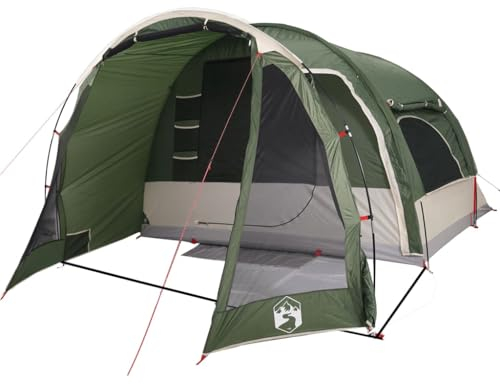 vidaXL Family Tent - 6-Person Green Waterproof Camping Shelter with E-Port, Easy Setup, 500x305x200/205cm – Outdoor Adventure Gear