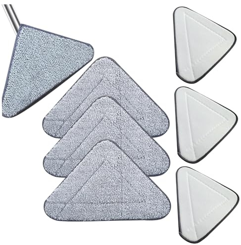 6 Stcs Triangular Mopp, 360 rotierende einstellbare Reinigungsmop -Ersatzköpfe, Mikrofaser -Mops -Köpfe wiederverwendbarer Spin -Mop -Dreieck -Reinigungsmop, Dreieck -Mopp für Wände und Boden, Wand