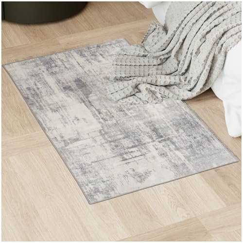 TecTake® Alfombra Pelo Corto, Diseño Vintage, Lavable a Máquina, Antideslizante, Ideal para Salón, Dormitorio, Habitación Matrimonio, Decoración Moderna Shabby Chic, Suave y Resistente - 60x110 cm
