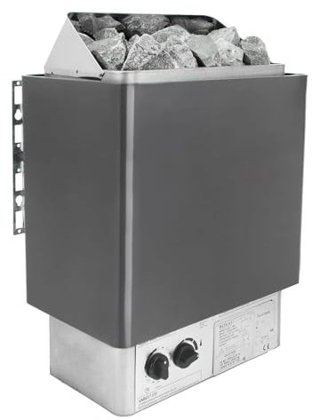 3KW-6KW Electirc Sauna Heaters, Stainless Steel Electric Sauna Heating Stove, External Controller Dry Sauna Stove for Home Hotel Spa Steam Room, Timer: 0-180 Min, Temperature: 0-110℃,3KW