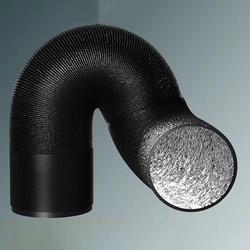 Tubo Cappa Cucina Tubo Flessibile di Sfiato Asciugatrice Tubo e Kit Adattatore Originale, Estensione Tubo di Scarico Caldaia / Condotto In Alluminio, Tubo di Ventilazione per Ventola Condotto(2m(6.5ft