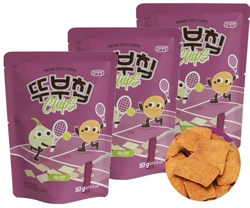 Cookia Tofu-Snack | 50g x 3er | Premium knuspriger gesunder Tofu-Snack | Tofu aus Non-GMO Soja | Gebacken, nicht frittiert | Geeignet für alle Altersgruppen (3er, Zwiebel)