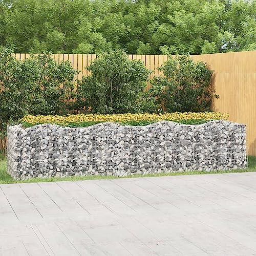 Gabionen-Hochbeet mit Hochbogen 400x100x100 cm Verzinktes Eisen,jiangboyue-153555