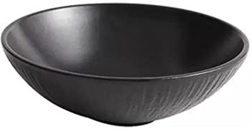 HPTHLY Ensaladera Tazón para Sopa Plato De Cerámica Japonés para El Hogar Tazón Grande para Fideos Ensaladera Juego De Dos Piezas Tazón para Servir Ensalada,Negro-S