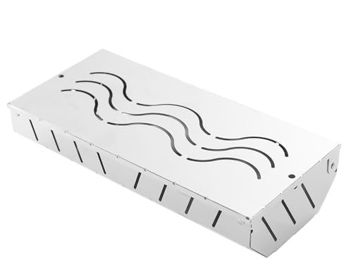 Caja ahumadora de astillas de madera | Caja ahumada de acero inoxidable, accesorio de parrilla de carbón con tapa, accesorio de parrilla para parrilla de y carbón, añade sabor ahumado a la carne a