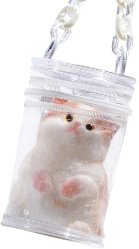 Anboor Squishies-leksak för små katter – mjuk kattklämleksak med krona för barn och vuxna, söt, realistisk, sensorisk fidgetleksak (8,4 cm)
