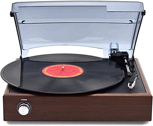 SGKOMN Tocadiscos Retro, gramófono, Tocadiscos de Vinilo con Bluetooth, transmisión por Correa, 3 velocidades, Tocadiscos Vintage Retro