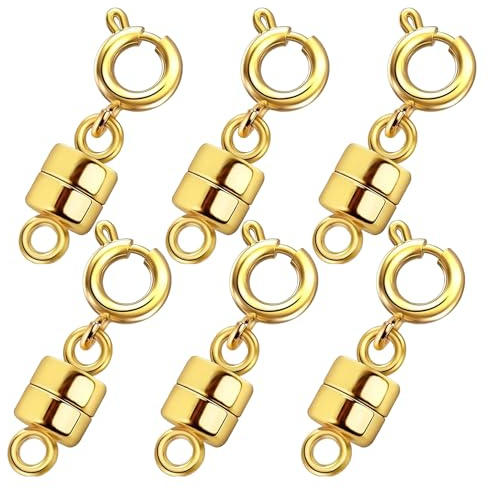 Magnetiska smyckeslås, magnetiska spännen för halsband - armband förlängare smycken kontakt halsband - legering magnet 6x starka omvandlare, modetillbehör för fab