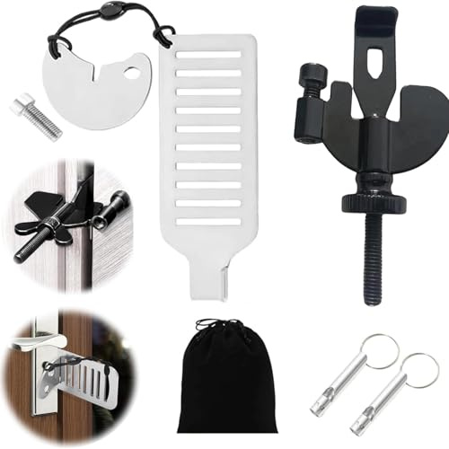 LuyoNova Blocca Porta,5 Pezzi Blocco Porta Antintrusione Serratura Porta Interna Blocco Porta Portatile da Viaggio,per Porta da Viaggio Portatile per Casa Hotel Scuola Dormitorio