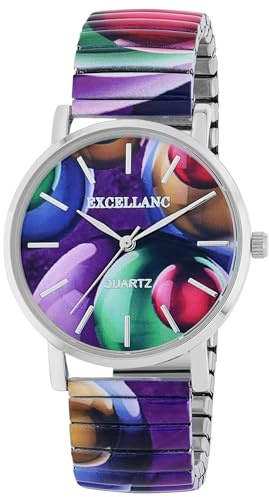 Armbanduhr Damen Bunt Grün Regenbogen Schwarz | Ausgefallene Damenuhr mit Zugarmband | Bunte Damenuhren außergewöhnlich – Raptor Stil Uhr Frauen modisch farbig