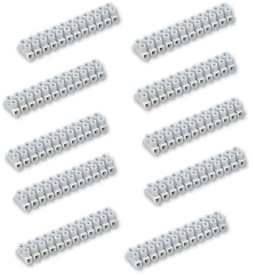 REV Lüsterklemmen SPARSET - 10x Dosenklemmen, 12-polig, 0,5-4mm², 450V, 32A, teilbar, weiß