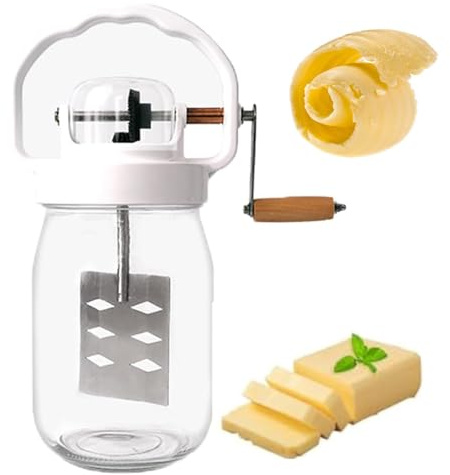 Genérico Mantequera Manual De 1,5 L, Máquina para Hacer Mantequilla con Engranajes De Acero Inoxidable, Herramienta Rápida para Hacer Mantequilla Casera