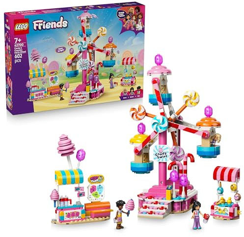 LEGO Friends Noria: Cupcakes y Golosinas – Juguete Interactivo con Juegos de Feria, Atracciones, 3 Mini Muñecos y Accesorios – Regalo de Cumpleaños para Niñas de 7+ Años – 42700